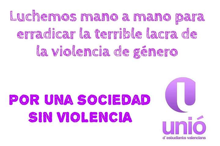 Contra la violencia de género y por una sociedad sin violencia de ningún tipo, luchemos mano a mano. <a href="/UnioEV/">Unió EV</a> 💪💜