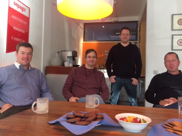sepago's tweet photo. Heute ist @douglasabrown zu Besuch, um sich mit uns über aktuelle IT-Themen auszutauschen. // @SaschaJuch @MarcelMeurer @luewi https://t.co/QxR5HHdFVK