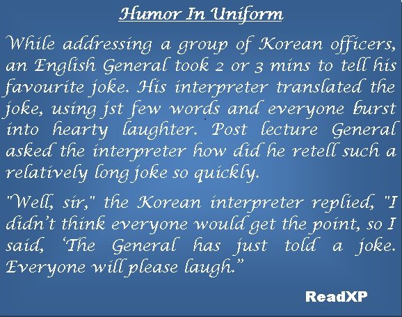 anubha0810's tweet image. #BestMilitaryJokes #ReadersDigest #HumorInUniform #ReadXP