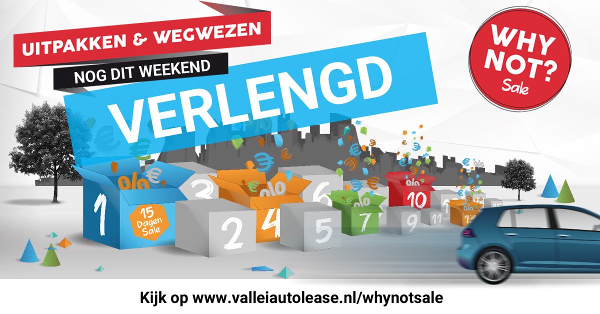 ValleiAutolease's tweet photo. Ook wij doen aan #blackfriday. Onze Why Not Sale is verlengd! Nog het hele weekend gelden de extra kortingen: https://t.co/EmGKgtHfw7 . https://t.co/alqIT3C0zs