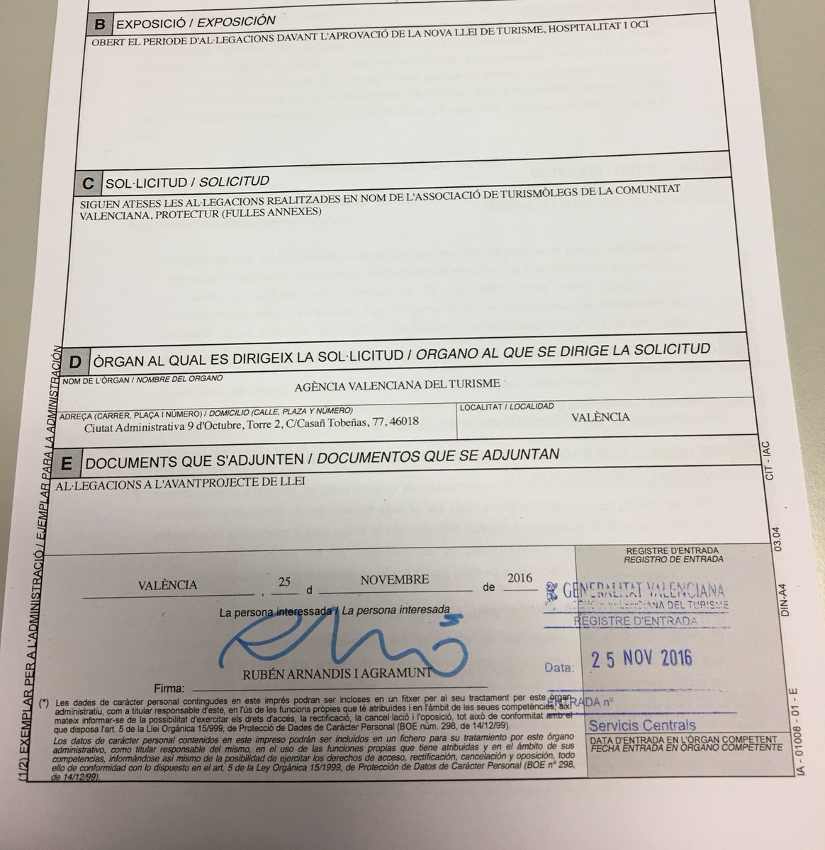 El trabajo de muchos años concentrado en 10 hojas. Esperamos desde <a href="/protecturcv/">PROTECTUR CV</a> enriquecer una ley más integral, integrada e integradora