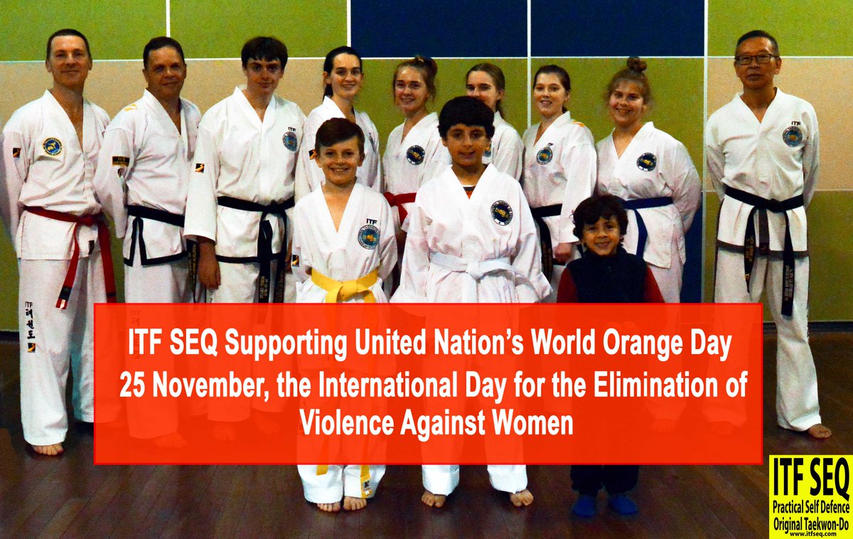 ItfSeq's tweet photo. UN Eliminating Violence Against Women World Orange Day #itfseq #itftkd #tkd #martailarts #brisbane #safe #safety #orangeday #unitednations https://t.co/PCrFg8fVUe