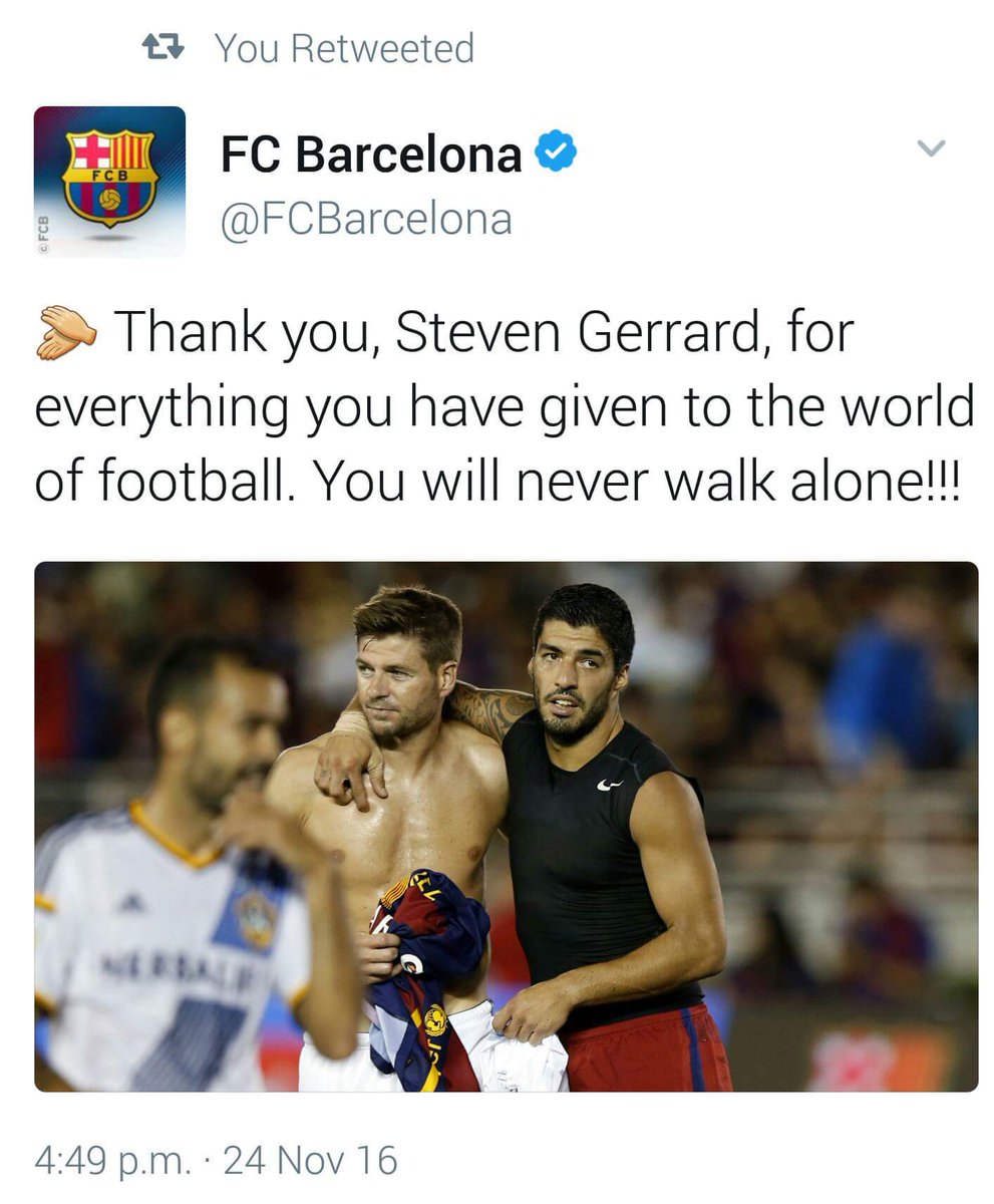 Ledgend147's tweet photo. What a player you have been Stevie Thanks for all the memories #ynwa #gerrardlegend https://t.co/DBJYO0LId2