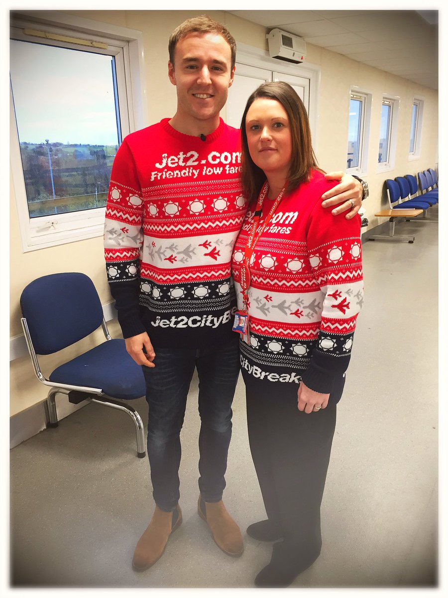 VicBurns2012's tweet photo. Lovely morning @LBIAirport with @alanhalsall and the @jet2tweets guys!! Feeling very festive!! https://t.co/wss7whi3Rn