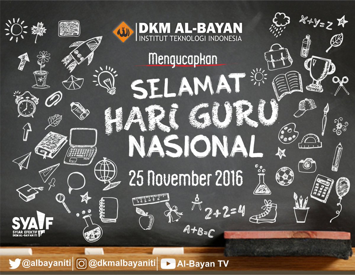 Selamat Hari Guru..~Orang hebat bisa melahirkan beberapa karya bermutu, tapi guru yang bermutu dapat melahirkan ribuan orang-orang hebat.