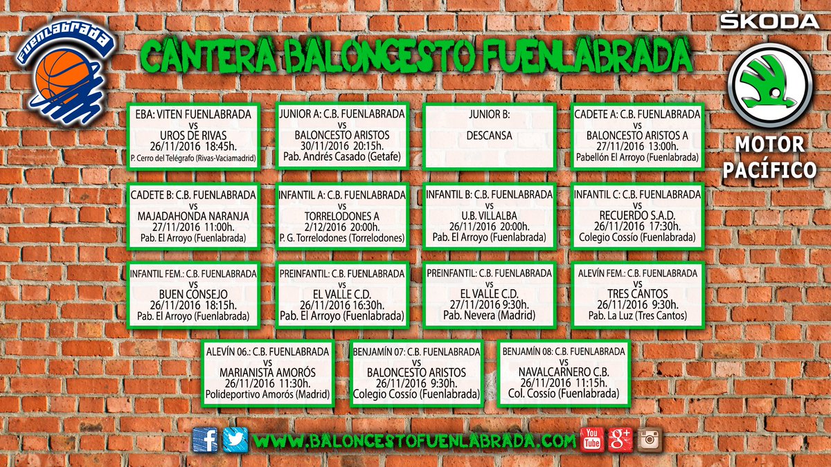 Cantera para toda la semana
Los partidos de cantera del <a href="/BFuenlabrada/">Flexicar Fuenlabrada</a> se escapan más allá del fin de semana
baloncestofuenlabrada.com/DetalleNoticia…