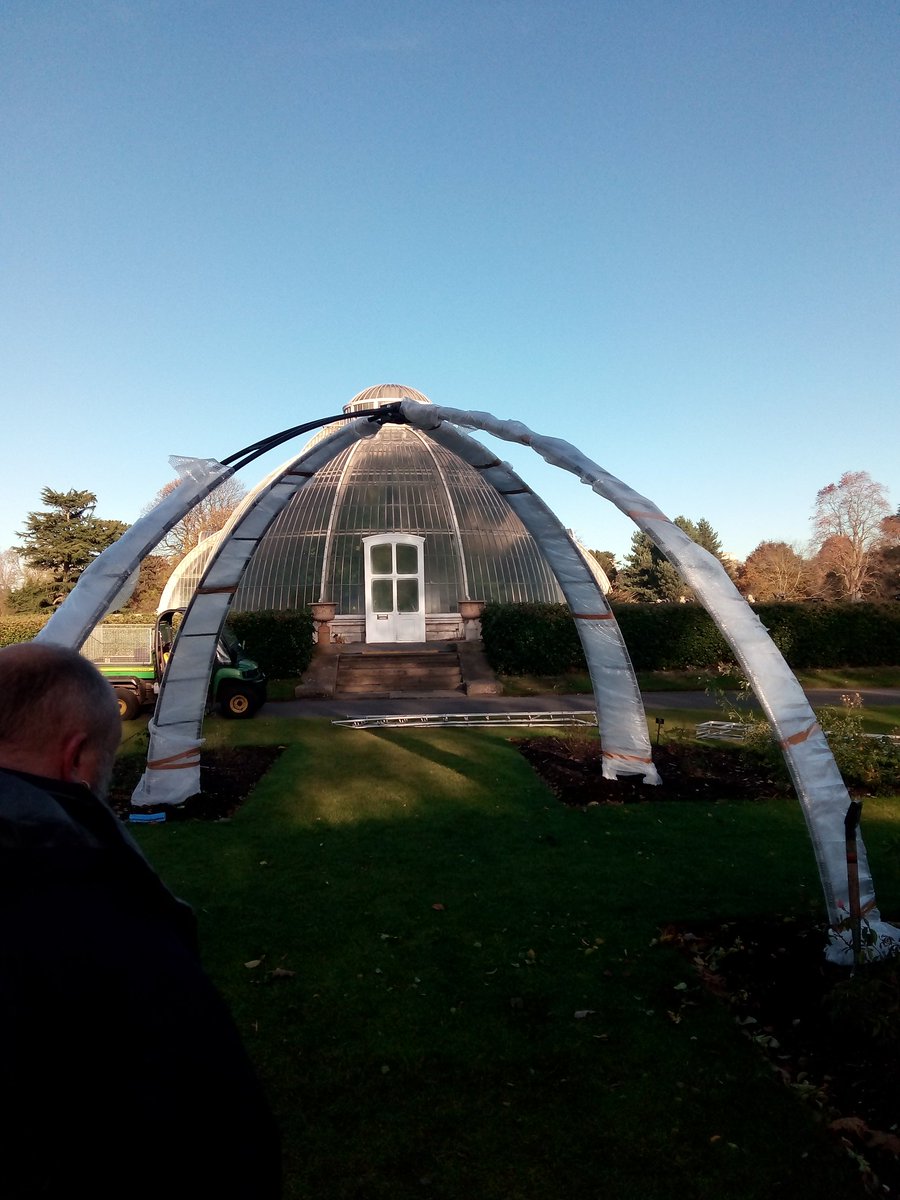 _TonyHall_'s tweet photo. Installed new bespoke rose arch, which matches the lines of the Palm House @kewgardens  built by @AlanWilliamsart copper rose finial to come https://t.co/C1oxJ2RKYg
