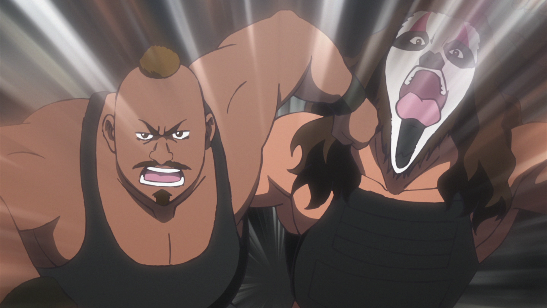 アニメ タイガーマスクw 公式 Sur Twitter 棚橋ファンの皆様お待たせしました 8話ではタイガー 棚橋の二人がタッグを組んでリングイン 対戦相手はバレットクラブ バッドラック ファレ タマ トンガ 棚橋選手のフィニッシュ ホールドも見事再現しています
