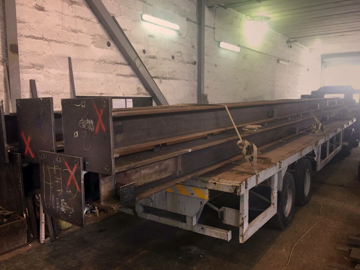 RosianneCutajar's tweet photo. First tower of Imriehel bypass bridge leaves fabrication for the spray shop @Steel_MT @JosephMuscat_JM @PiscopoJames https://t.co/34HeKun1df