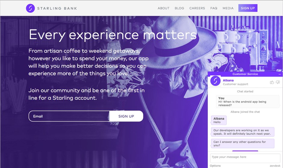 StarlingBank's tweet photo. Need answers fast? Our Contact Centre Superstars are ready and waiting for your questions on our sparkly new chat 👉  https://t.co/dQskeSrvGh https://t.co/q4T5AyE1gi