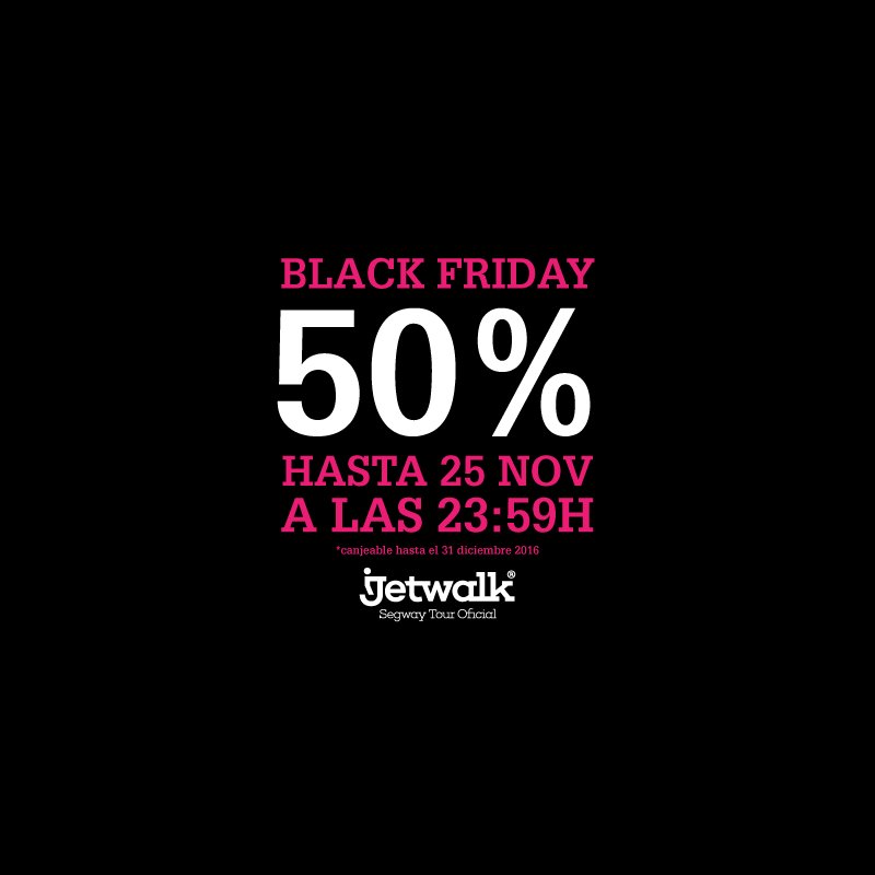 jetwalksegway's tweet photo. #BlackFriday ● Hasta el 25nov a las 23:59 ● TOUR en #Segway de 1h y 2h al 50% ● #Jetwalk #Sevilla ● Cómpralo en https://t.co/Qw2GF2obGy ● https://t.co/S8iOFb1ncw