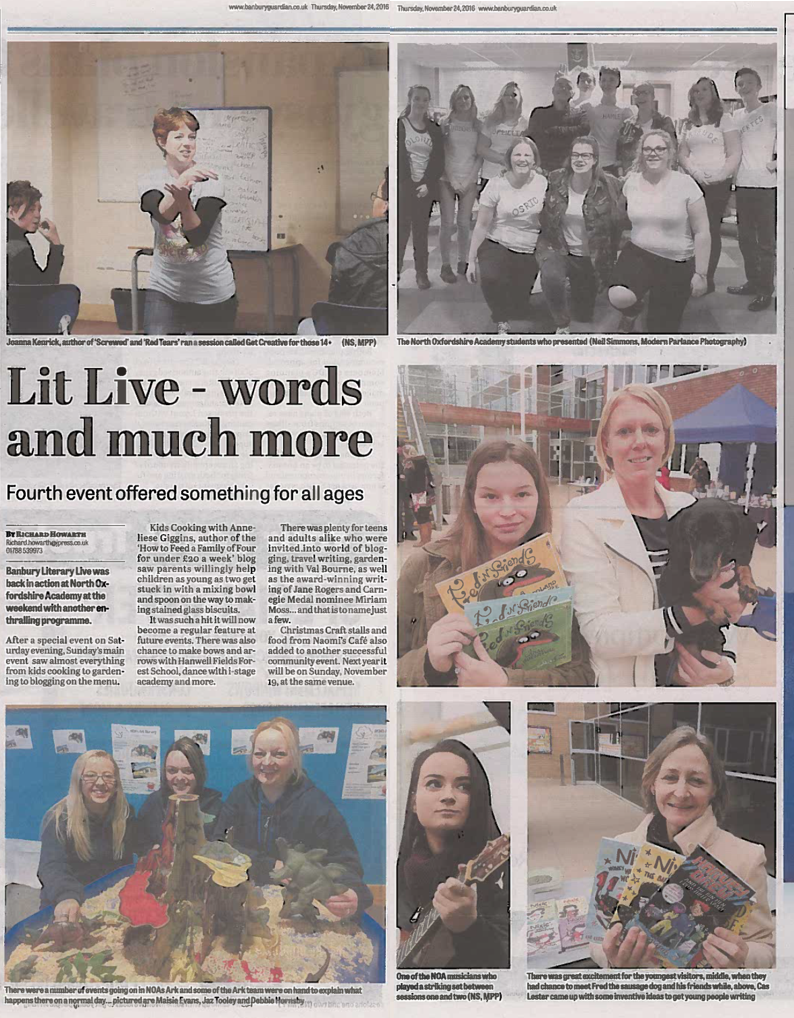 LiteraryLive's tweet photo. Loving the coverage for Banbury Literary Live in Banbury Guardian.  What a great weekend. https://t.co/JcEhFhxWPy