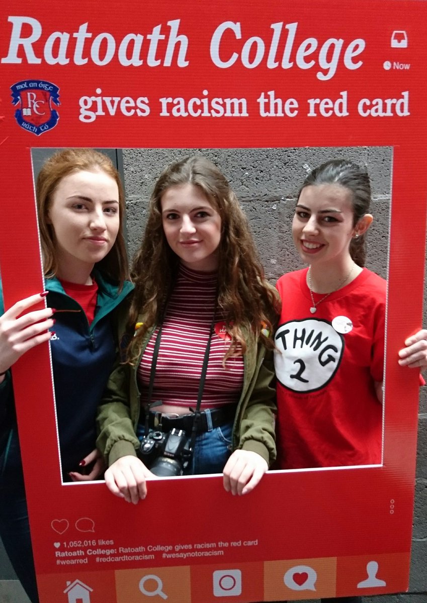 ratoathcollege's tweet image. Thanks to the girls for organising a terrific #WeSayNoToRacism day today. #WearRed #RedCardToRacism