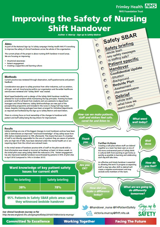 FHPatientSafety's tweet photo. For those not at #PtFirst16 here is @Handover_Nurse's poster #CAAW #FH_TOTW https://t.co/L7EJcDn2EX
