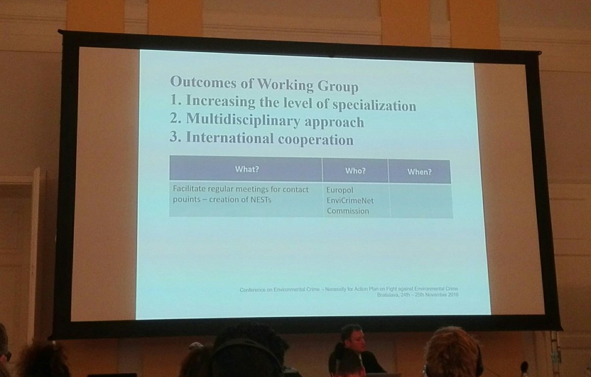 ShannaLM's tweet photo. Main elements of the Action Plan: specialization, multidisciplinairy approach and international cooperation. #environmentalcrime #EU2016 https://t.co/Z3Cwj6a2dd