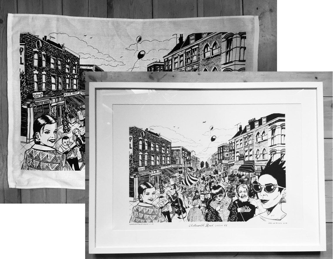 ILoveChatsRoad's tweet photo. Avoid Black Friday mayhem and get online offer on Chats Rd tea towel + screen print. #localshopping #hackneyartists https://t.co/s9q3LlJ4pH https://t.co/AYCzWtX83U