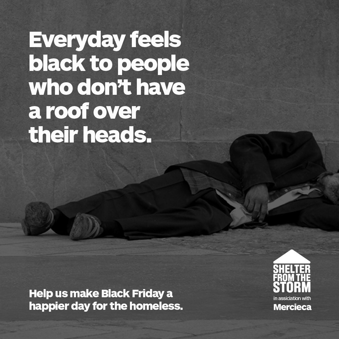 Help us make #BlackFriday a happier day for the homeless. Text MERC95 £3 to 70070