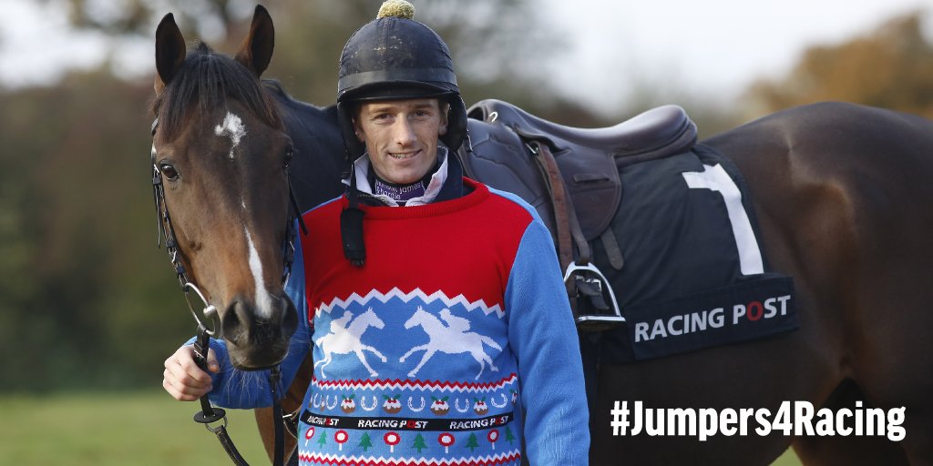 Nice Christmas jumper <a href="/samtwiston/">Sam Twiston-Davies</a> - you can get yours at bit.ly/2gjWFbI and help us raise £20k for <a href="/Racingwelfare/">Racing Welfare</a> #Jumpers4Racing