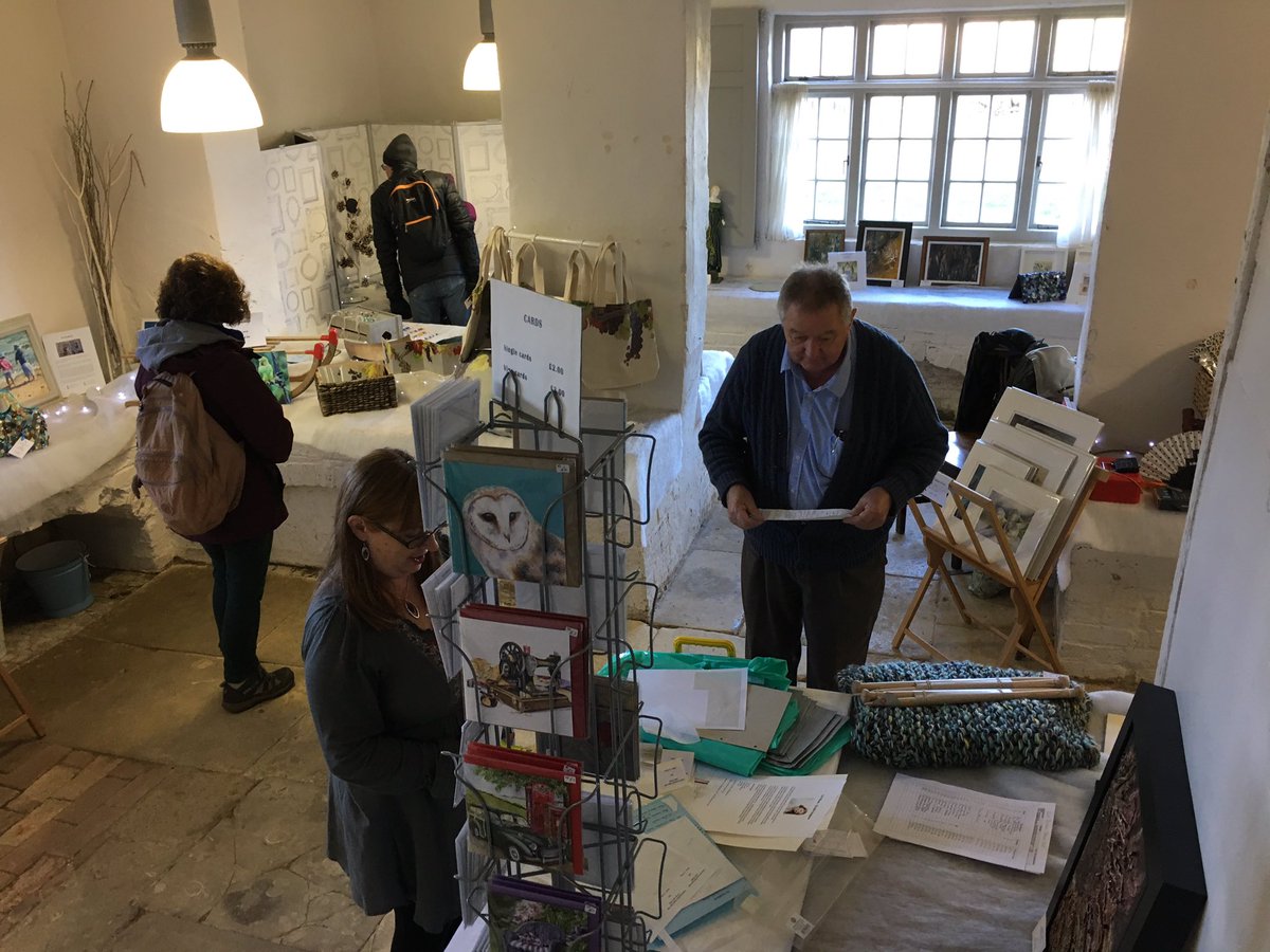 We're nearly finished setting up our #christmas 'shop' at @NTStowe 
Open today: just follow welcome sign to Dairy via the Parlour. #ArtsSN