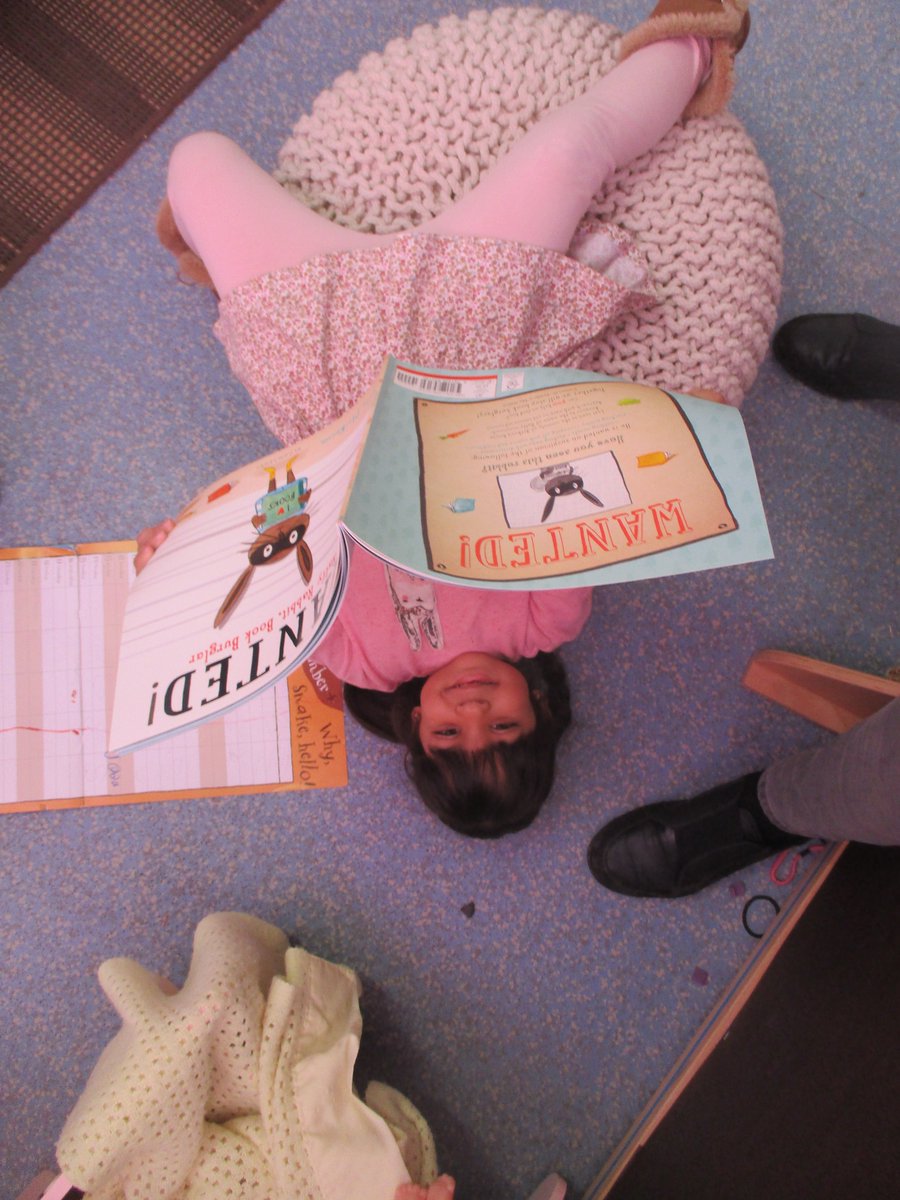 FWPSCnursery's tweet photo. This morning we have been doing #readingdares for #bookweekscot #readingupsidedown #funwithbooks Go to https://t.co/OSVdKdBRGP for more info https://t.co/d0FOB1hwi8
