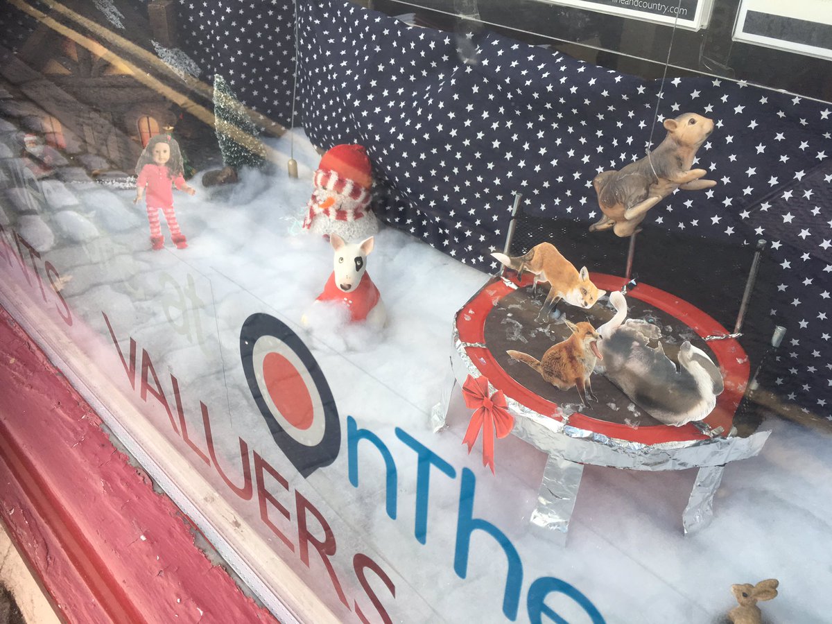 HayMarketsLtd's tweet photo. #hayonwye @McCartneysLLP mini recreation of the #JohnLewisAdvert for their #ChristmasShopWindow is better than the original! #christmasjoy https://t.co/0fR3fUnnk0