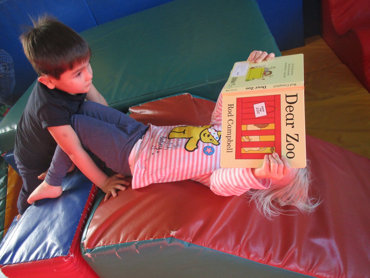 FWPSCnursery's tweet photo. This morning we have been doing #readingdares for #bookweekscot #readingupsidedown #funwithbooks Go to https://t.co/OSVdKdBRGP for more info https://t.co/d0FOB1hwi8