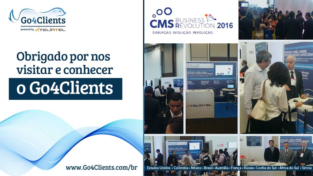 Go4Clients's tweet photo. Go4clients participed in CMS Business Revolution 2016, the collection fair most important in Brazil. https://t.co/3PzUptQehl https://t.co/8lk6IbWYNn
