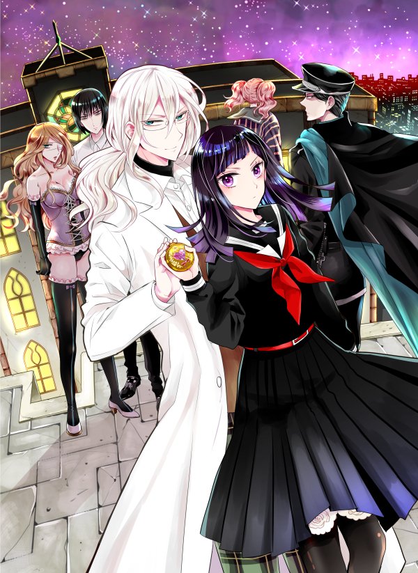 単行本の表紙の全体図です。デザインしていただく時の関係上、どのキャラも全身描いてあるので、けっこう時間がかかりました。でも楽しかったです! 