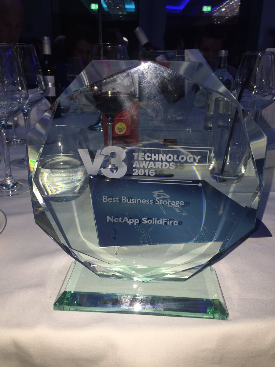 NetAppHCI's tweet photo. RT @NetAppEMEA: NetApp @solidfire has won Best Business Storage at the #V3TechAwards! https://t.co/KsKSBxOlLb https://t.co/SH9hpI1PVu