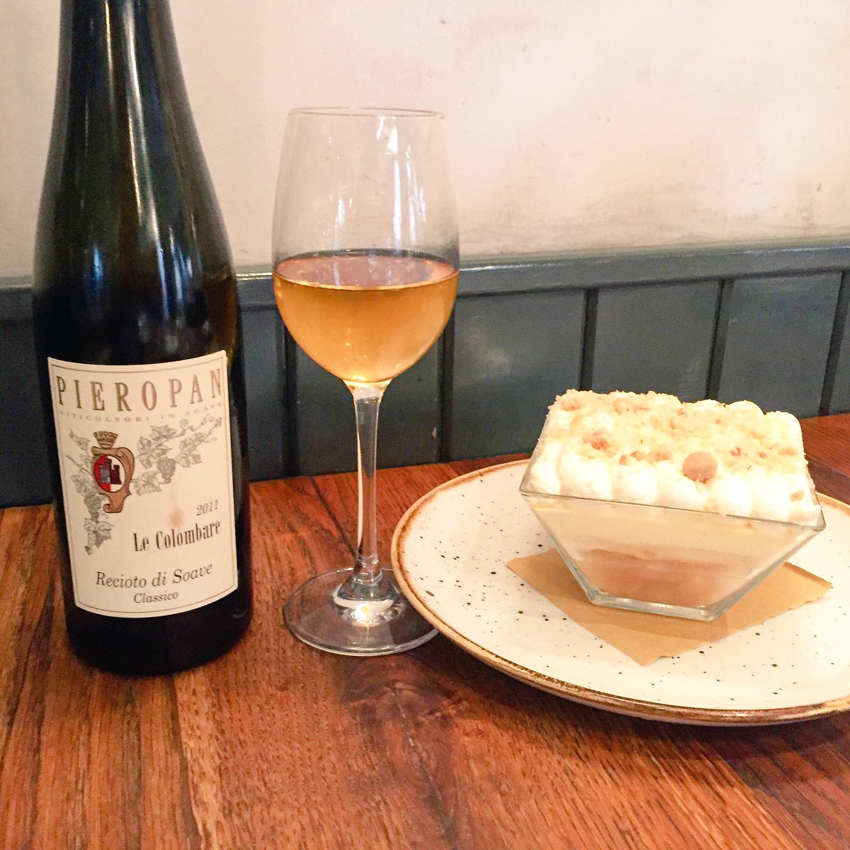 DehesaSoho's tweet photo. Our Poached Quince Trifle with a glass of Soave a matched made in heaven! #perfectmatch #puddingwine #trifle https://t.co/XQY1rxmZh8