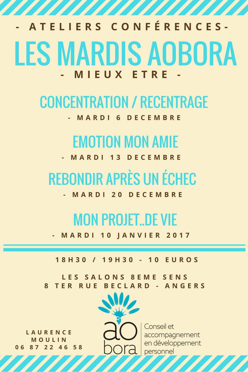 Aobora's tweet photo. Les mardis #AOBORA dédié au Mieux ETRE dès le 06 décembre aux salons 8ème sens rue Beclard https://t.co/sb6yVmxLeP #developpementpersonnel https://t.co/QdleEUSfye