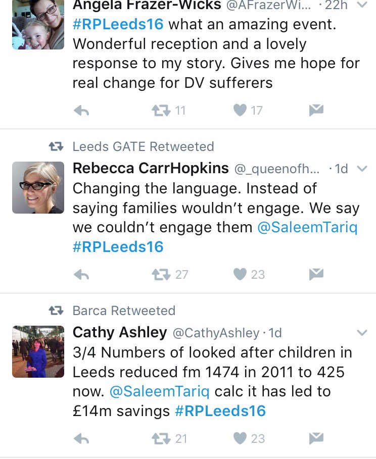 Child_Leeds's tweet photo. Just a few of the top tweets from the #RPLeeds16 conference! Amazing @restorativeleed team, amazing attendees &amp; thank you @HiltonLeedsCity https://t.co/imWozmJtbM