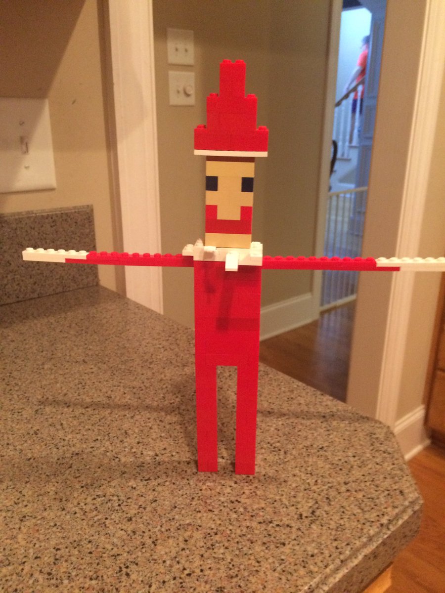819teach's tweet photo. @LEGO_Group Son was so excited about the return of his @elfontheshelf that he created a Lego Elf to be friends #creativeboy https://t.co/lrKp96nnJU