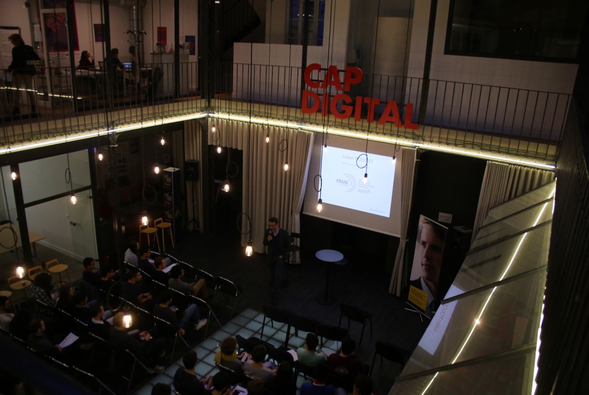 EYRecrute's tweet photo. #HackGenius16 Après l'accueil des étudiants de l’#ENSAE par l'équipe EY FSO Digital &amp; #Analytics chez @Cap_Digital, l'heure des speeches ! https://t.co/j4AHPljaKS