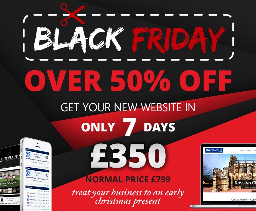 Black Friday - Over £400 OFF! Get your new website within 7 days! In time for the Christmas Rush! Only a few left! buff.ly/2fdFlci