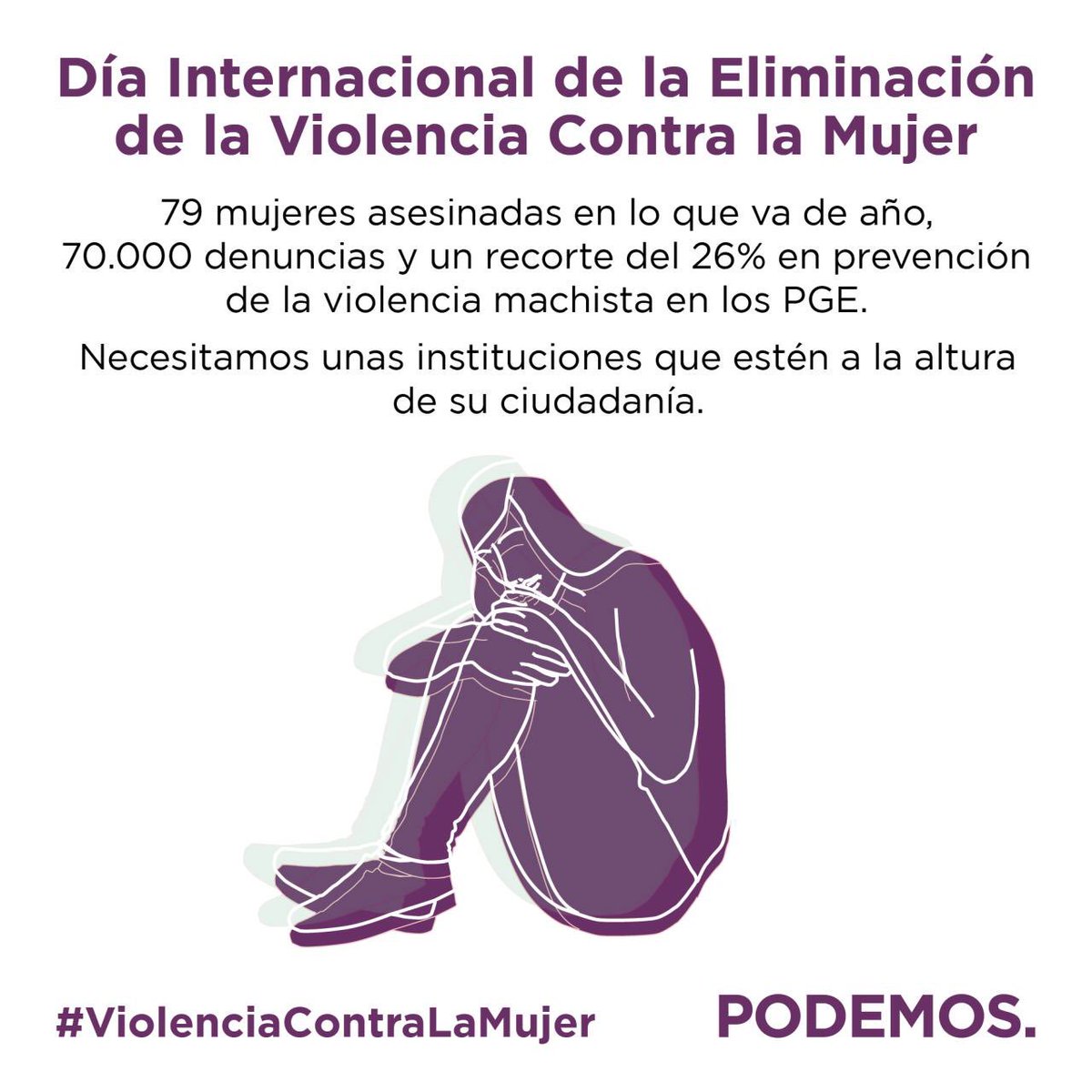 PabloIglesias's tweet photo. Queremos un país que no recorte en la lucha contra las violencias machistas. #25NCuestiónDeEstado #ViolenciaContraLaMujer https://t.co/zG1VYPt5UV