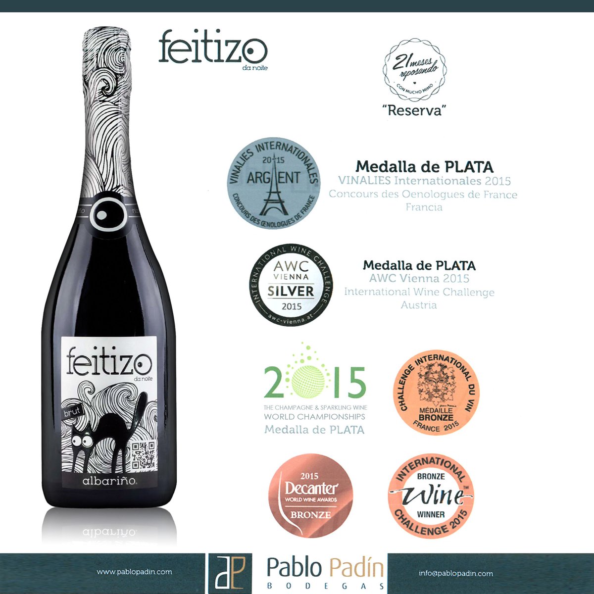 morgenrot_1970's tweet photo. Awards won so far for #Feitizo #Sparkling #Albarino absolutely awesome wine from #RiasBaixas #Spain #wine #winelovers #wineporn https://t.co/Tqahxig710