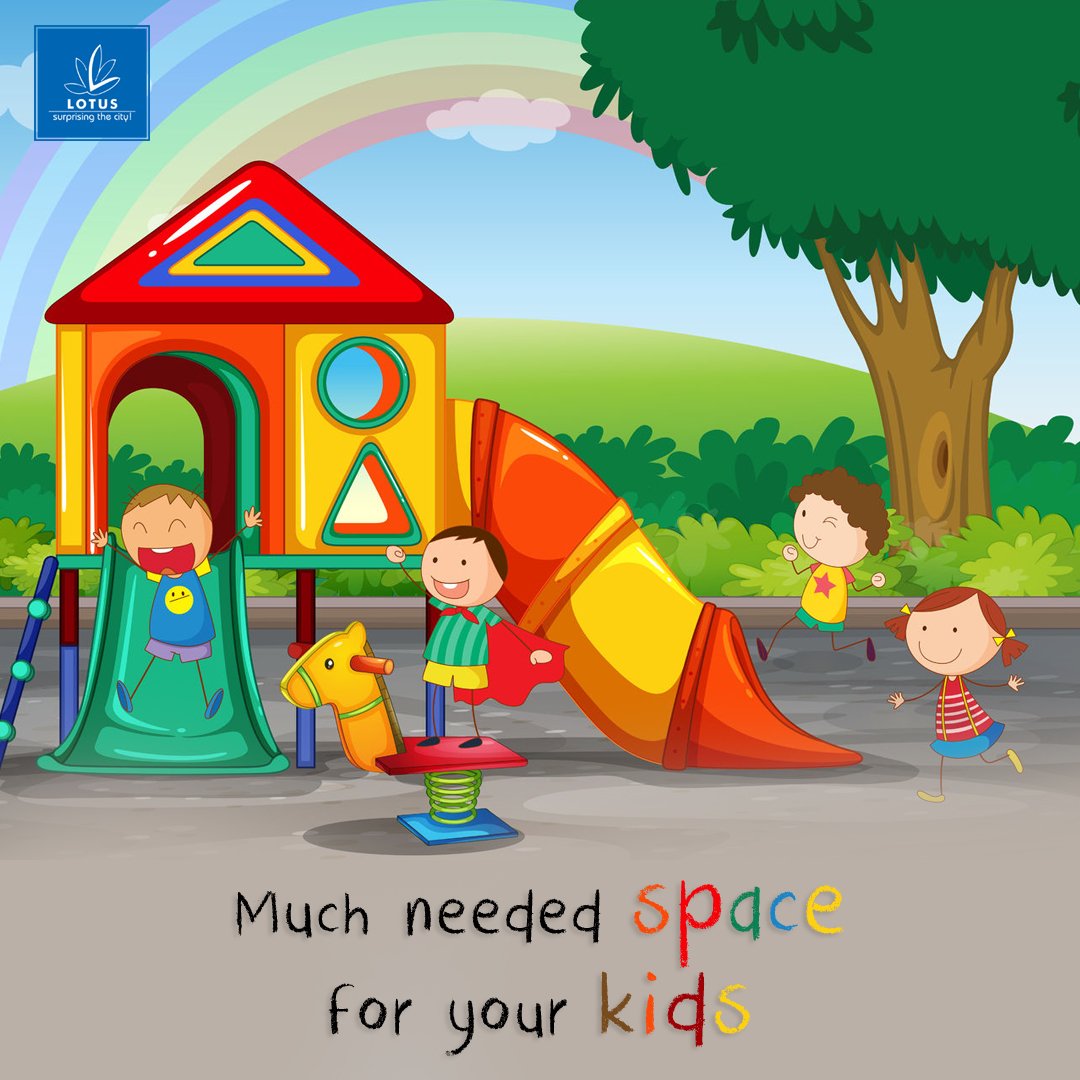 Lotusdevelopers's tweet photo. Modern play area for your kids at #Lotus - Brand One, #GoregaonWest with practically planned 1 &amp; 2bhk apartments. https://t.co/lNZJkYu894