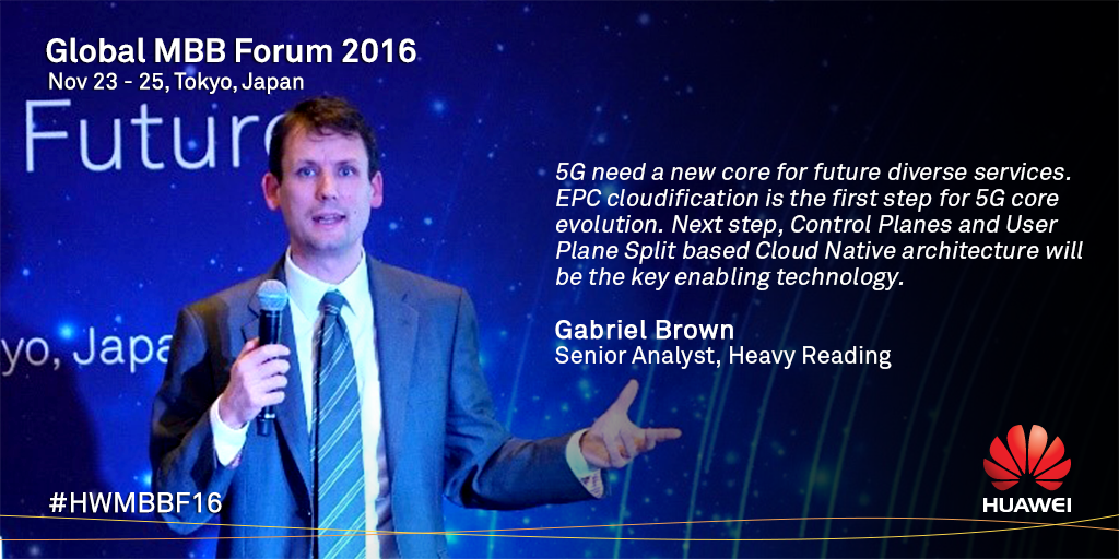 Huawei Cloud Core (@huaweicloudcore) on Twitter photo <a href="/Heavy_Reading/">Heavy Reading</a> Gabriel Brown at #HWMBBF16: Heavy Reading’s View on Cloud Native 4G and 5G Core Networks. bit.ly/2fwWV9u <a href="/Heavy_Reading/">Heavy Reading</a> Gabriel Brown at #HWMBBF16: Heavy Reading’s View on Cloud Native 4G and 5G Core Networks. bit.ly/2fwWV9u