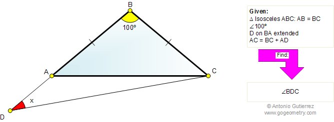 Triangle with Squares 6: Four squares. Level: High School, SAT Prep,  College geometry Antonio Gutierrez