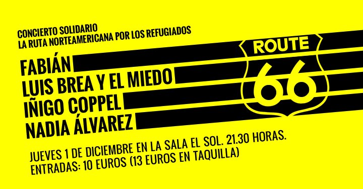 ¿Os vais a perder este conciertazo en la <a href="/SalaElSol/">Sala El Sol</a> en beneficio de las personas refugiadas? #ConLxsRefugiadxs facebook.com/events/1385811…