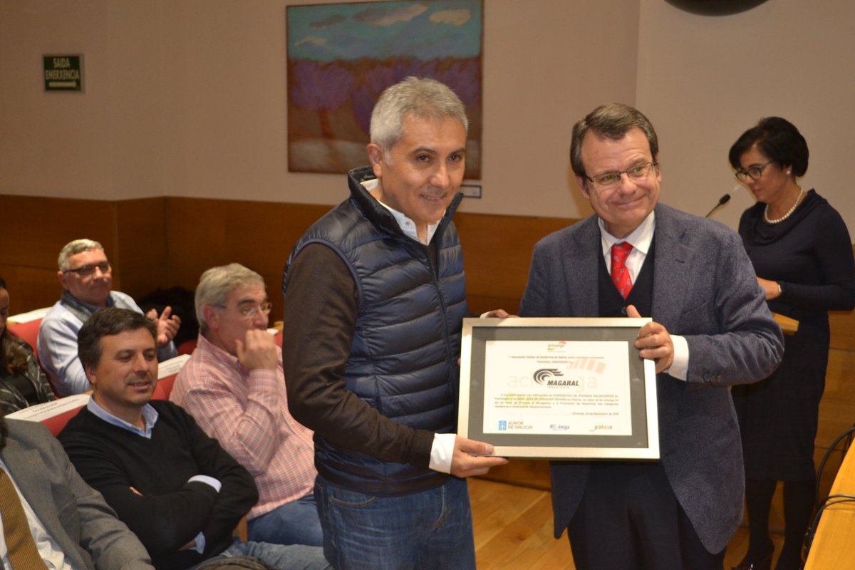 MagaralIng's tweet photo. Reconocimiento de @Acluxega a Magaral Ingeniería por la participación en los proyectos de la sede de Disashop y viviendas de Valdecorvos. https://t.co/I1V4ljVhq2