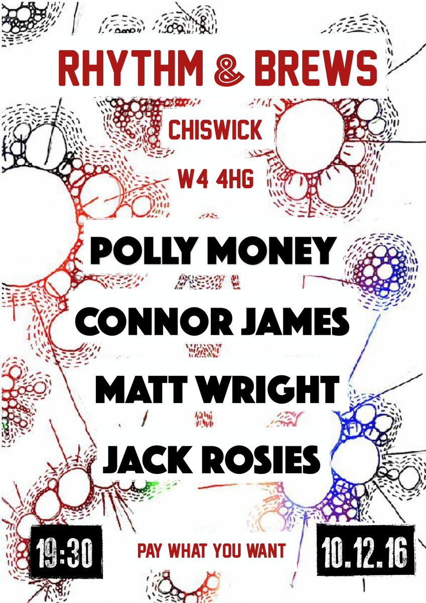 10.12.16

Me and da bois are hitting up Rhythm &amp; Brews in Chiswick to play some tooons in December. Everyone is welcome, come vibe x