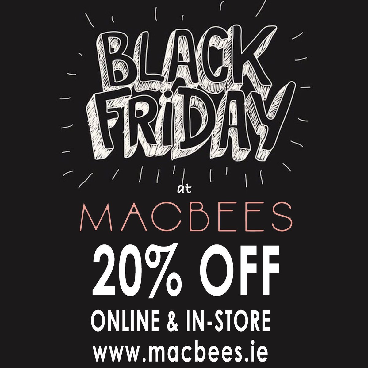 MacBeesBoutique's tweet photo. WHAAAAA!! 20% OFF EVERYTHING RIGHT NOW!! #blackfriday #sale #today https://t.co/6apiHTsEA6