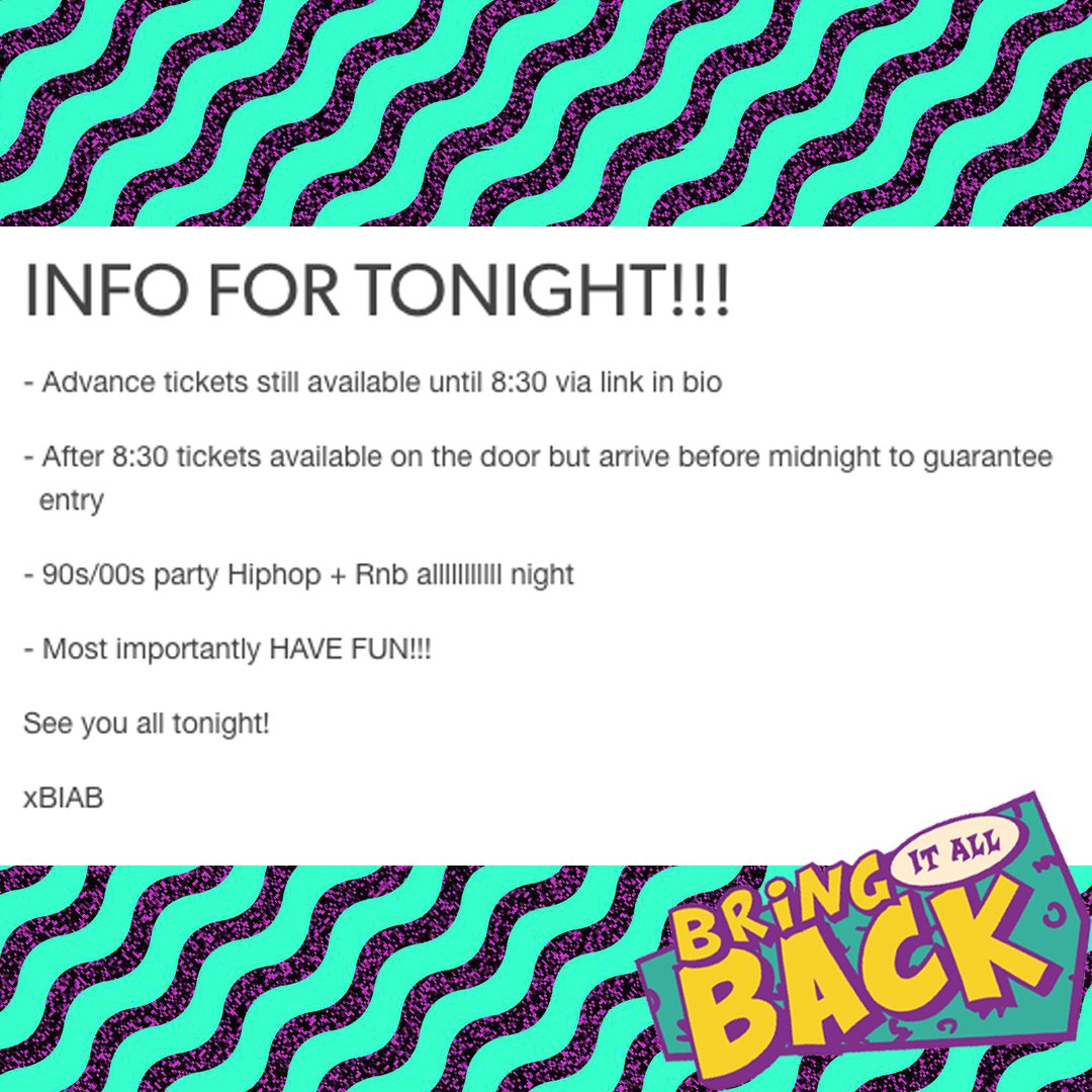 BIABCLUB's tweet photo. Info for everyone partying with us tonight at @BloomsburyLanes #90s #90shiphop #90srnb https://t.co/ocjQF4i7E2