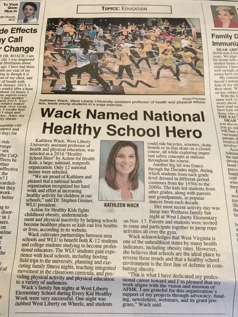 HealthandPE20's tweet photo. Our area students are vey blessed to have her #wvpechat #physed #PhysedSummit #PEInstitute17 #physedogogy https://t.co/3l1NHNzE0y
