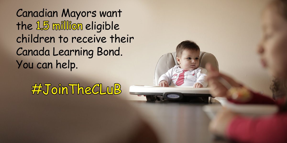 BrianTDBowman's tweet photo. Help CDN Mayors reach 1.5 million eligible kids that have not received the #CanadaLearningBond #JoinTheCLuB #ESW2016 https://t.co/lH3Jwvq4fE https://t.co/ix1jeT4ShA