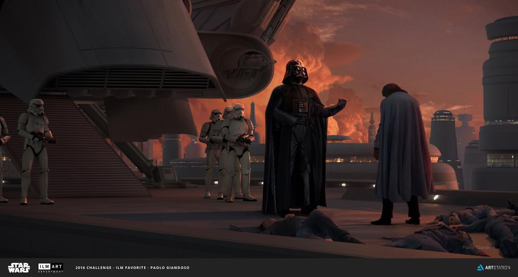 starwars's tweet photo. Pablo Giandoso's entry for @ILMVFX's Art Challenge. A a portrait of a deal that's getting worse all time. #StarWarsArt https://t.co/W863zYxQ38