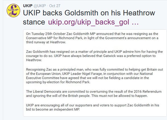 dontbackzac's tweet photo. Zac is being officially supported by UKIP and unofficially but openly by Tories. He isnt an independent and dont believe him. Vote @libdems https://t.co/qWjH8Gif8z