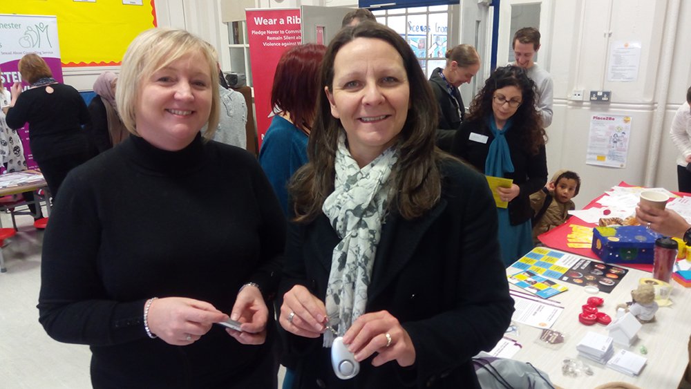 OneMcr's tweet photo. Some great pictures from the 'Under One Roof' event held at Claremont School this AM in support of #WhiteRibbonDay: https://t.co/EgQeg027Cw https://t.co/XfyLtFDf1y